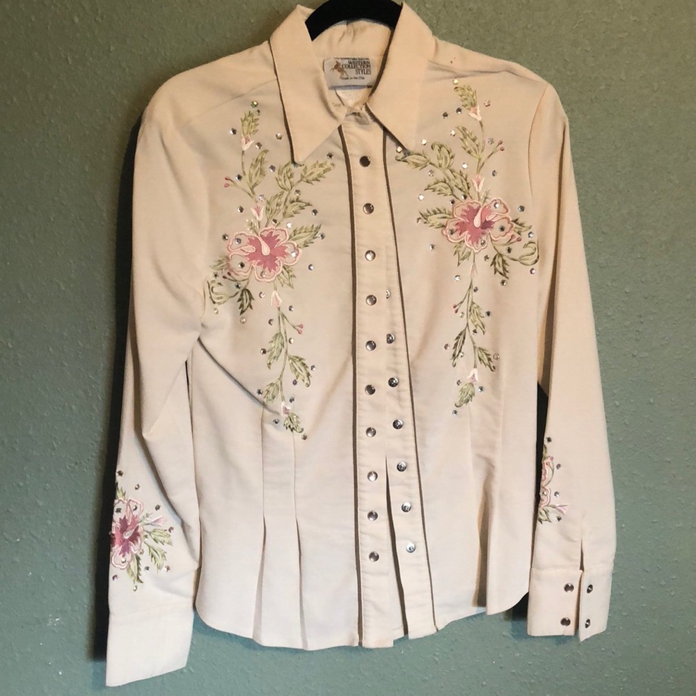 Vintage western rhinestone embroidered rodeo shirt